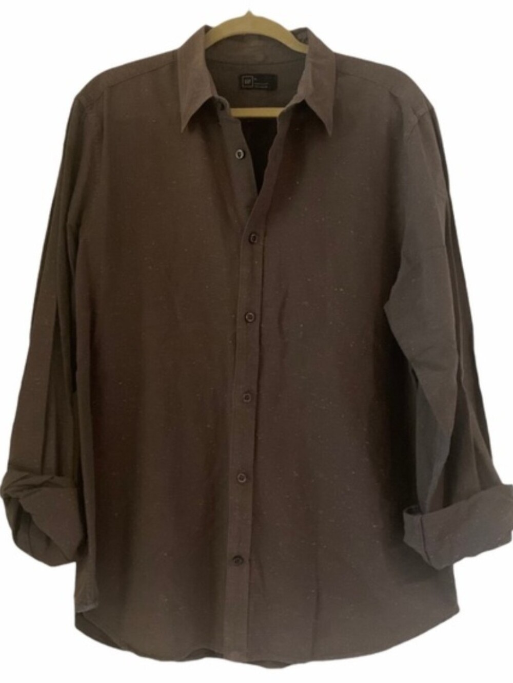 Gap Modern Oxford Button Down Top Brown XL